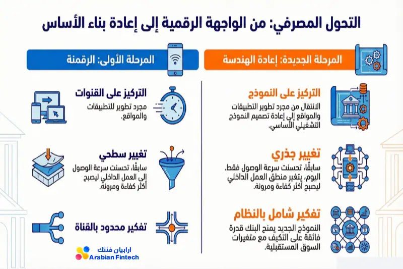 تحليل مستقبل البنوك الرقمية في المنطقة العربية وتأثيره التحول من البنوك الرقمية إلى إعادة هندسة النموذج المصرفي