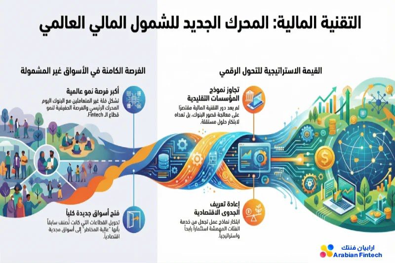 لماذا يعد الشمول المالي أكبر فرصة نمو لشركات الفنتك؟ التقنية المالية: المحرك الجديد للشمول العالمي