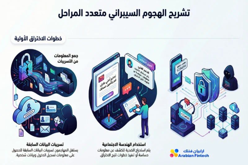 تشريح الهجوم السيبراني متعدد المراحل عند الاستيلاء على الحسابات البنكية